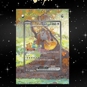Lune de sang Ursaluna Ex 216/167 - Pokémon Twilight Mascarade - Étui/support magnétique pour votre carte + Illustration détaillée + Support