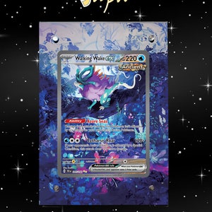 Walking Wake Ex 205/162 - Pokémon Forces Temporelles - Étui/Support magnétique pour votre carte + Illustration détaillée + Support