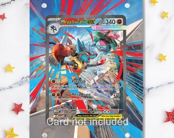 NEW CASE 2.0 - Mega Lucario 179/132 - Pokémon Mega Evolution - Magnetic Case for your card + Extended Artwork + Magnetic Stand