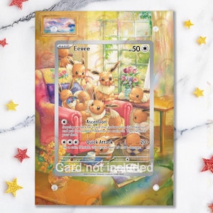 NEW CASE 2.0 - Eevee 188/167 - Pokémon Twilight Masquerade - Magnetic Case for your card + Extended Artwork + Magnetic Stand