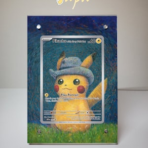 ポケモン X ゴッホ美術館の灰色のフェルト帽子をかぶったピカチュウ - ポケモンカード拡張アートワーク スタンド付きマグネットケース