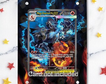 NEW CASE 2.0 - Mega Charizard X Ex 125/094 - Pokémon Mega Evolution - Magnetic Case for your card + Extended Artwork + Magnetic Stand