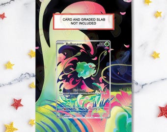 NEW Graded Card Magnetic Case 2.0 + Artwork + Stand - Bulbasaur 133/132 - Pokémon Mega Evolutions