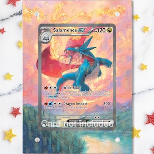 Salamence EX 187/159 - Pokémon Journey Together - Étui/support magnétique pour votre carte + Illustration détaillée + Support
