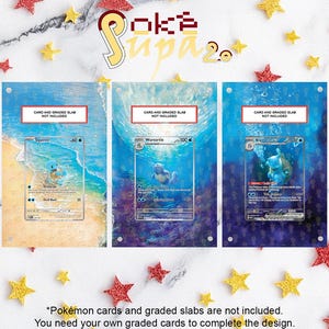 NEUE PSA Magnethülle 2.0 + Artwork + Ständer - Pokémon 151 Wasser Bundle - Schiggy, Wartortle und Blastoise 200/165