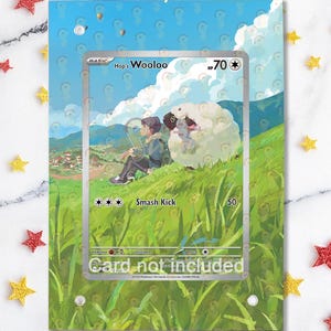 Wooloo 170/159 - Pokémon Journey Together - Étui/support magnétique pour votre carte + Illustration détaillée + Support