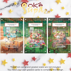 Étui magnétique PSA 2.0 + illustration + support - Pokémon Scarlet & Violet Base Set - Ralts 211/198 Kirlia 212/198 Gardevoir Ex 245/198