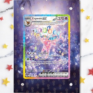 Espeon EX 155/131 - Pokémon Prismatic Evolution - Étui/support magnétique pour votre carte + Illustration détaillée + Support
