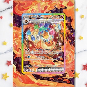 Flareon EX 146/131 - Pokémon Prismatic Evolution - Étui/support magnétique pour votre carte + Illustration détaillée + Support