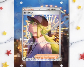 NEW CASE 2.0 - N's Plan 170/086 - Pokémon Black Bolt - Magnetic Case for your card + Extended Artwork + Magnetic Stand