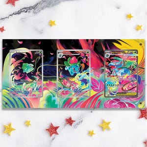 NUEVO ESTUCHE MEJORADO 2.0 - Bulbasaur, Ivysaur y Venusaur 177/132 - Megaevolución - Estuche magnético grande + Ilustración extendida + Soportes magnéticos