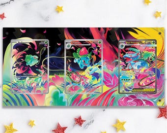 NUOVO CASE AGGIORNATO 2.0 - Bulbasaur, Ivysaur e Venusaur 177/132 - Megaevoluzione - Custodia magnetica grande + Illustrazione estesa + Supporti magnetici