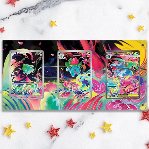 NEW UPGRADED CASE 2.0 - Bulbasaur, Ivysaur and Venusaur 177/132 - Mega Evolution - Large Magnetic Case + Extended Artwork + Magnetic Stands