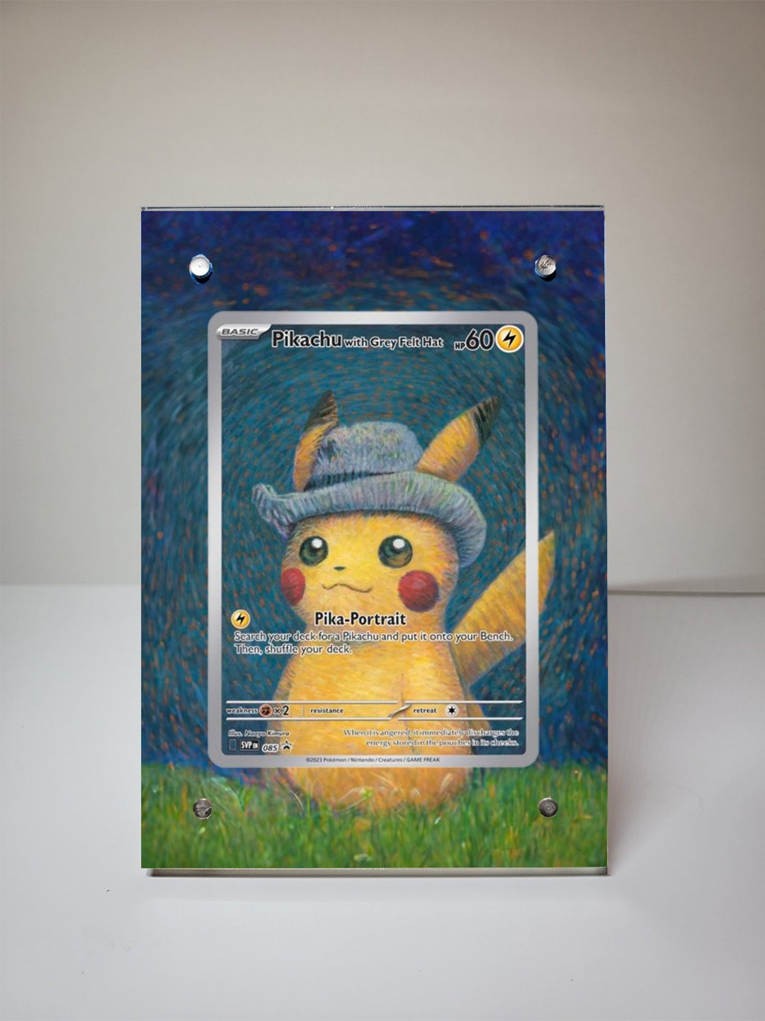 Pikachu With Grey Felt Hat From Pokémon X Van Gogh Museum - Etsy