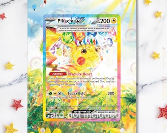 NEW CASE 2.0 - Pikachu 238/191 - Pokémon Surging Sparks - Magnetic Case for your card + Extended Artwork + Magnetic Stand
