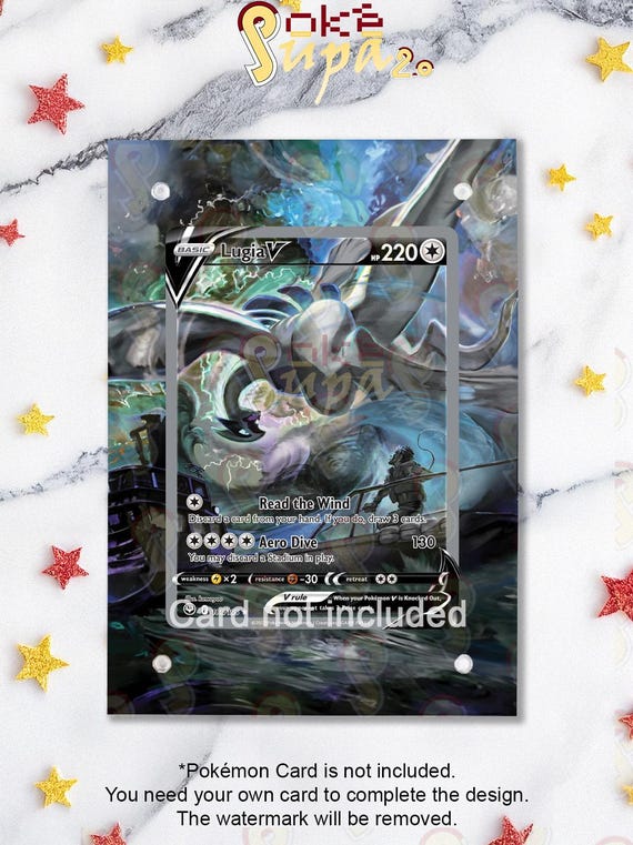 NEW CASE 2.0 - Lugia V 186/195 - Pokémon Silver Tempest -   - Magnetic Case for your card + Extended Artwork + Magnetic Stand