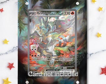 NEW CASE 2.0 - Reshiram 166/086 - Pokémon White Flare - Magnetic Case for your card + Extended Artwork + Magnetic Stand
