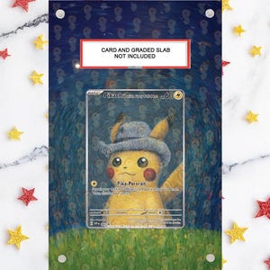 NEUE PSA Magnethülle 2.0 + Motiv + Aufsteller - Pikachu Grauer Filzhut Van Gogh Promo 085