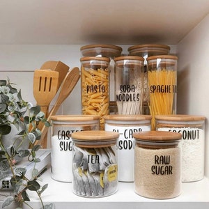 Urban Green Glass Containers With Bamboo Lids, 5 Pack, Pantry