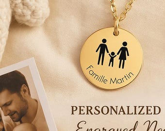 Collar familiar personalizado, grabado con nombres de niños, mamá, abuela, joyería de madrina, regalo de nacimiento, Día de la Madre, hecho a mano