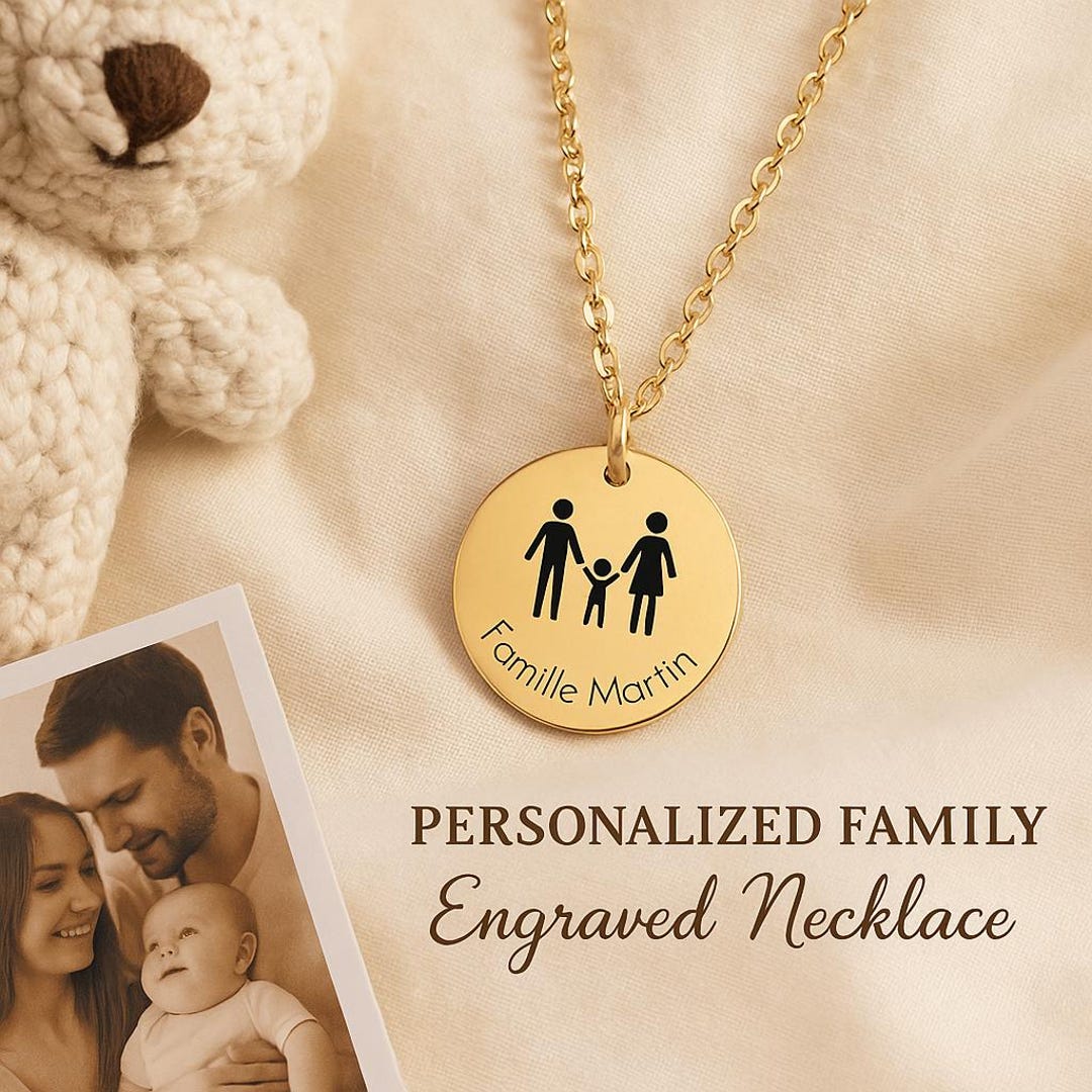 Personalized Family Necklace, Engraved With Children's Names, Mom ...