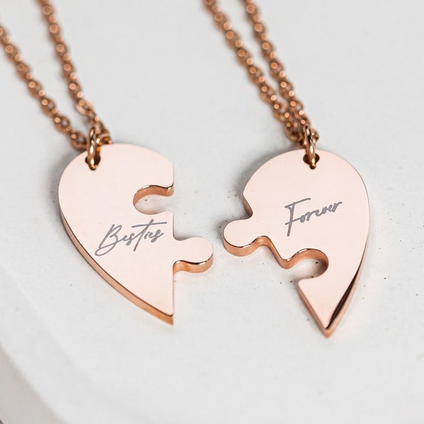 Collier de Couple Personnalisé - Cadeau Longue Distance - Cœur Gravé & Colliers Assortis - Idéal pour Saint-Valentin