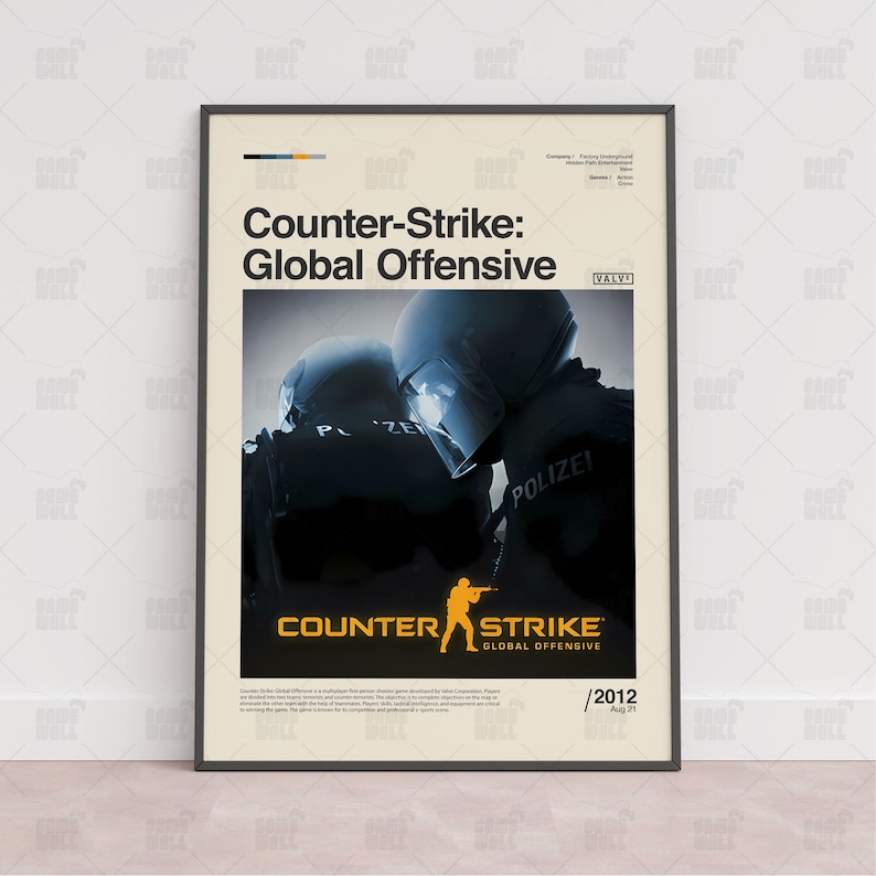 Counterstrike Global Offensive Poster, Gaming Room Poster, Gaming Wall
