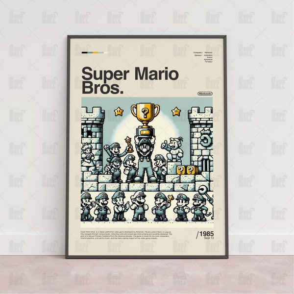 Super Mario Bros Poster, Gaming Room Poster, Gaming Wall Poster, Gaming Print Poster, Game Gift, Video Games Poster, Gaming Wall Art