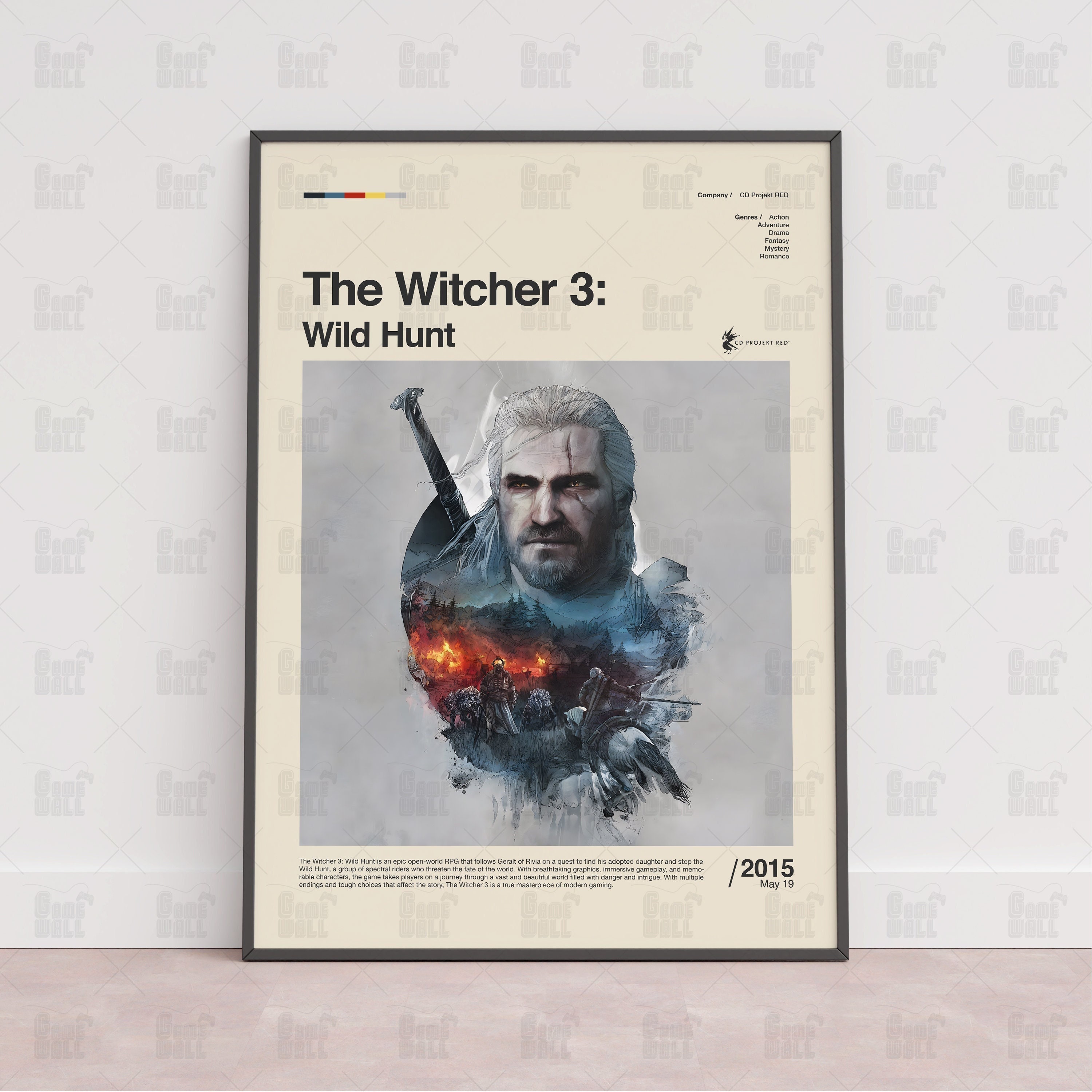 The Witcher 3 Wild Hunt Wall Decoration,Video Game Poster Print,Character  Wall Art,Ciri Wall Decor,Creature Artwork SIZE 24''x32'' (61x81 cm)