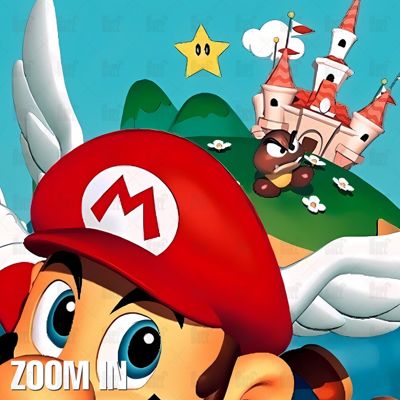 Super Mario 64 Poster, Gaming Room Poster, Gaming Wall Poster, Gaming