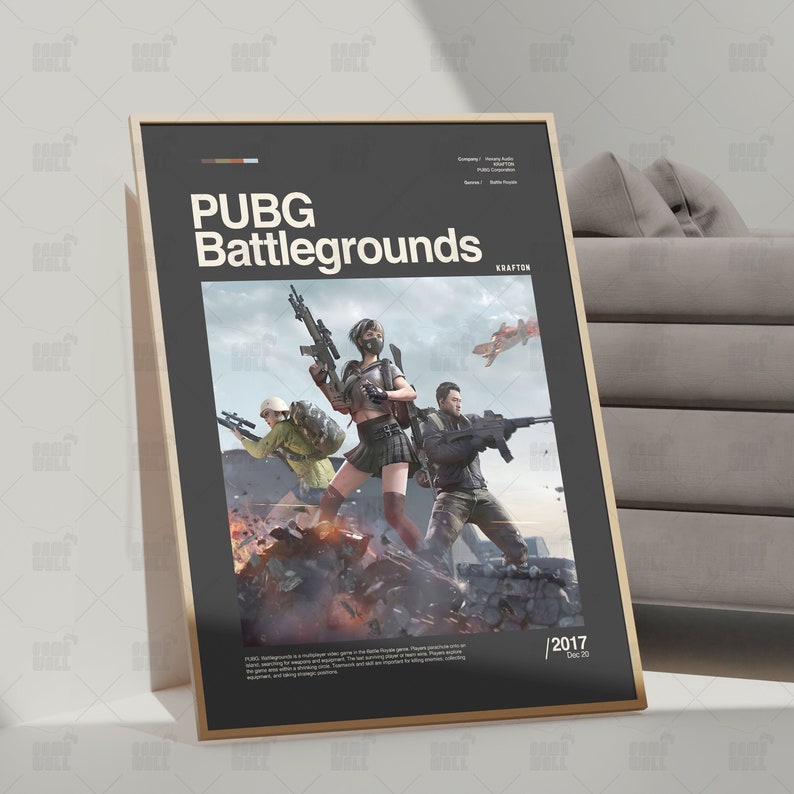 PUBG Battlegrounds Poster Gaming Room Poster Gaming Wall Etsy