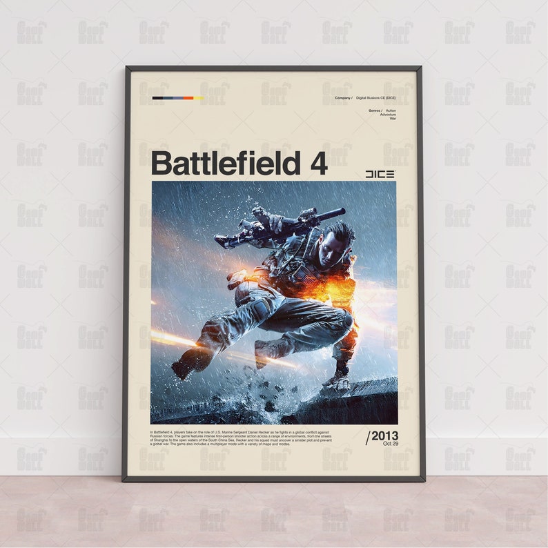 Battlefield 4 Poster, Gaming Room Poster, Gaming Wall Poster, Gaming