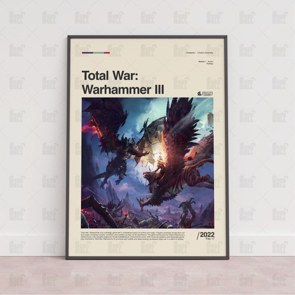 Total War Warhammer III Poster, Gaming Room Poster, Gaming Wall Poster, Gaming Print Poster, Game Gift, Video Games Poster, Gaming Wall Art