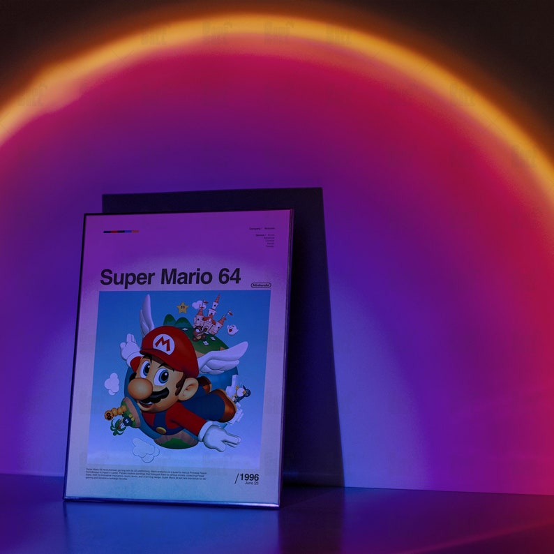 Super Mario 64 Poster, Gaming Room Poster, Gaming Wall Poster, Gaming