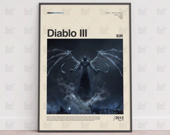 Diablo III Poster, Gaming Room Poster, Gaming Wall Poster, Gaming Print Poster, Game Gift, Video Games Poster, Gaming Wall Art, Custom Game