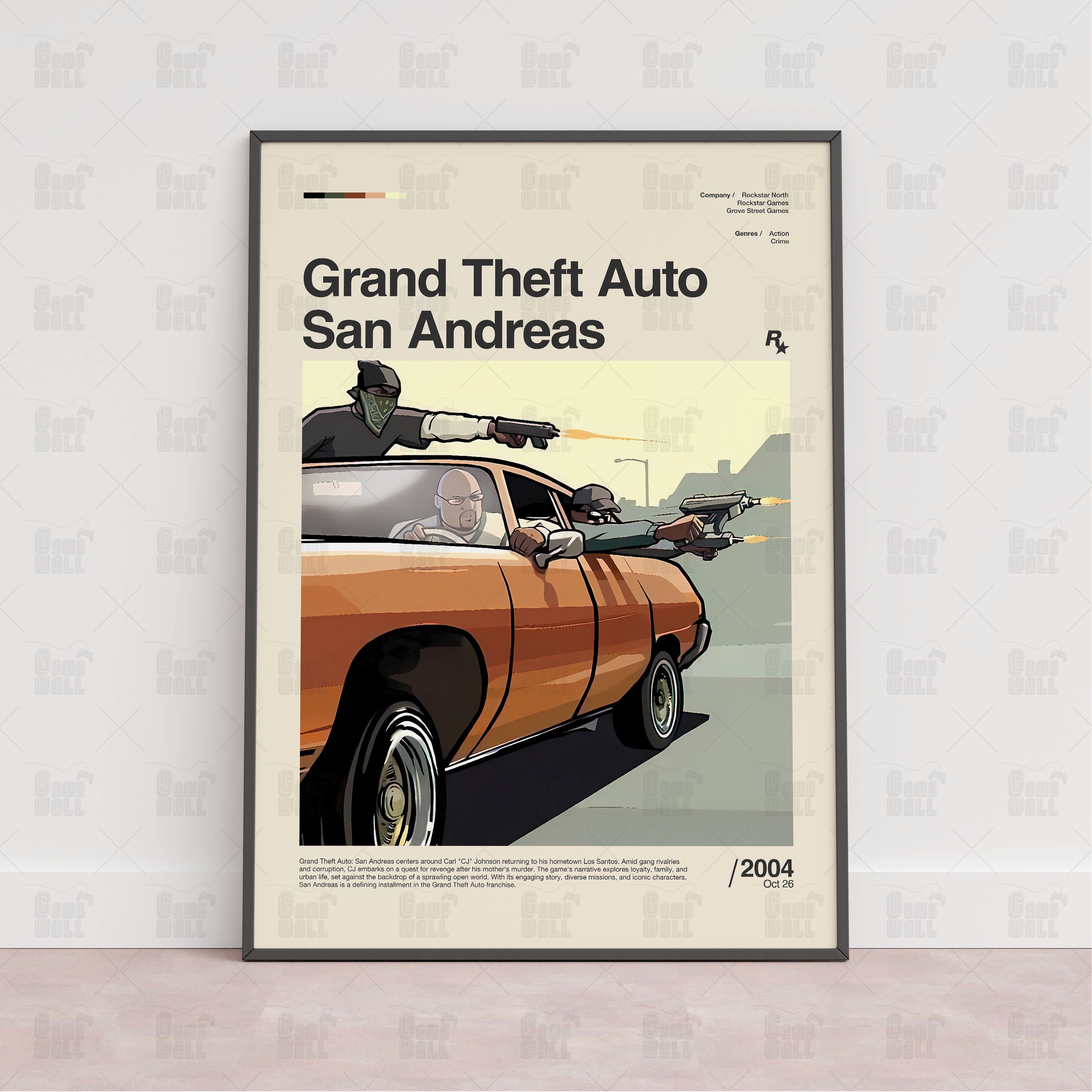 Grand Theft Auto San Andreas GTA Poster Poster Decorative Painting Canvas  Wall Posters and Art Picture Print Modern Family Bedroom Decor Posters