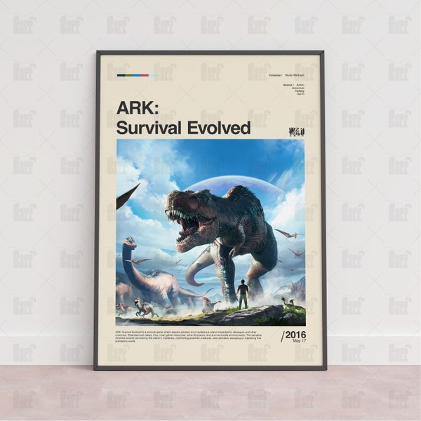 Ark Survival Evolved Poster, Gaming Room Poster, Gaming Wall Poster, Gaming Print Poster, Game Gift, Video Games Poster, Gaming Wall Art