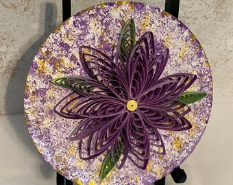 3 tone Purple flower-round 6 inch magnet