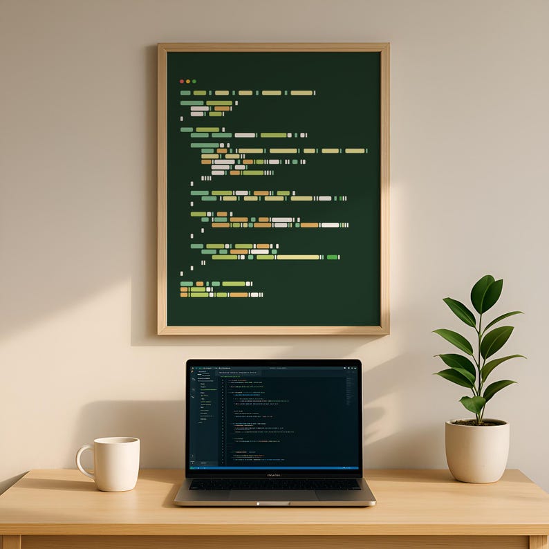 Techie Programmer Poster Retro Computer Print Code Wall Art Printable ...