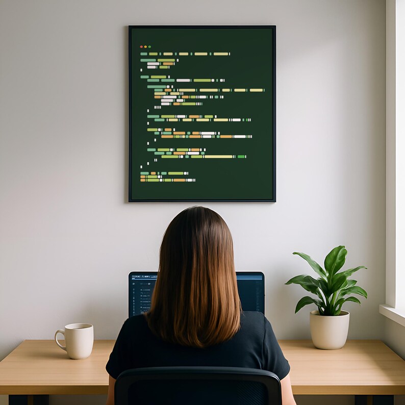 Techie Programmer Poster Retro Computer Print Code Wall Art Printable ...
