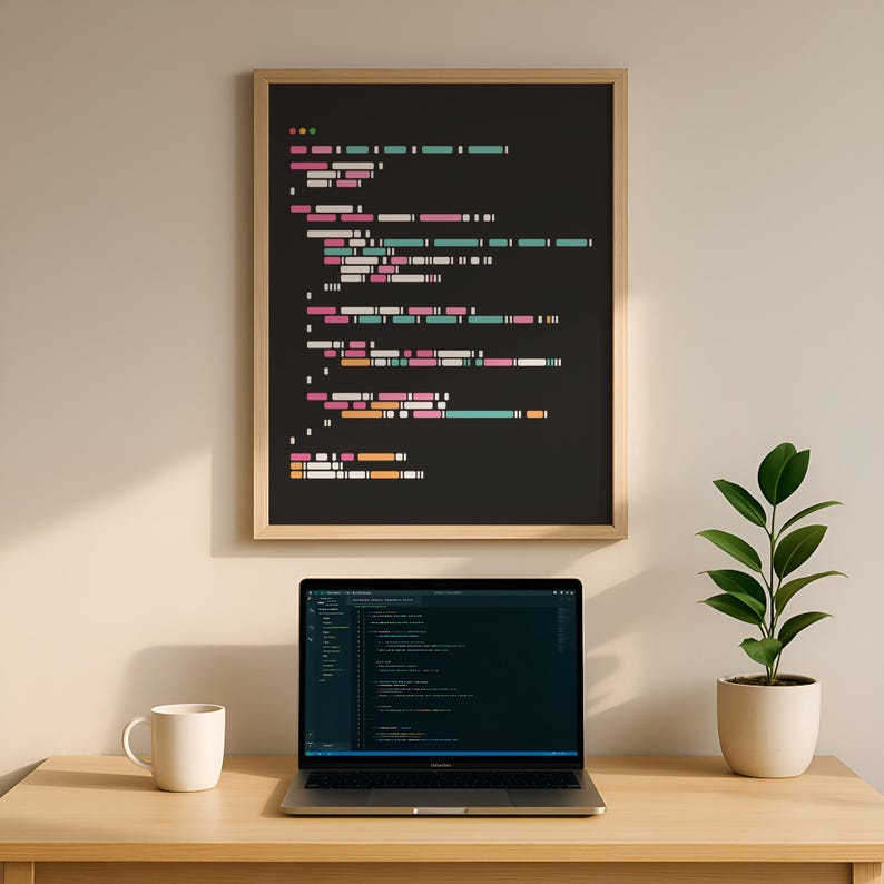 Computer Coding Artwork Techie Programmer Poster Retro Computer Print Code Wall Art Printable ...