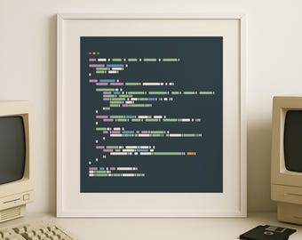 Pôster de Hacker de Codificação Digital para Download Arte de Parede Cientista da Computação Decoração de Parede Presente para Ela/Ele/Professor Decoração de Escritório Arte de Escritório Minimalista