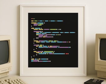 Pôster de Hacker de Codificação Digital para Download Arte de Parede Cientista da Computação Decoração de Parede Presente para Ela/Ele/Professor Decoração de Escritório Arte de Escritório Minimalista