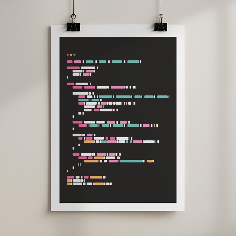 Techie Programmer Poster Retro Computer Print Code Wall Art Printable ...