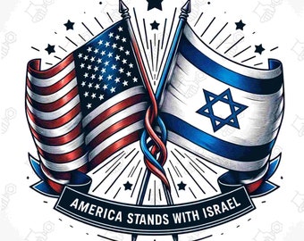 Alliance Art - USA & Israel Flags - America Stands with Israel Digital SVG/ PNG