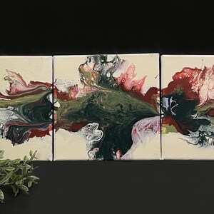 Triptyque d&#39;art fluide « Betta Splendens »