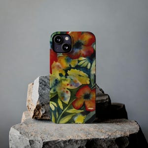 Coque de portable Adrianne Lenker, coque de portable fleurie pour filles, coque d'iPhone fine, joli motif floral, accessoires vintage chics, cadeau tech floral,