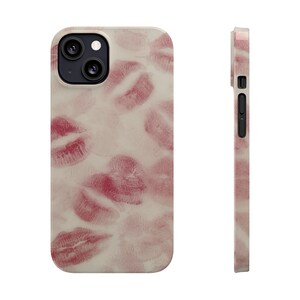 リップキスマークの携帯電話ケース、かわいいリッププリント、女性へのギフト、トレンディなカバー、バレンタインデーのファッションアクセサリー