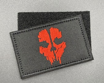 COD Skull Patch Black/Red - Hook & Loop, Fabric - Morale Gamer Military Tactical Army Airsoft Patch for Rucksack Backpack Cap