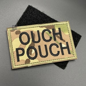 Ouch Pouch Patch MTP Camo - Hook & Loop, Fabric, 8cm - Medical Military Tactical Army Airsoft Hiking Badge for First Aid Kit or Medic Pouch